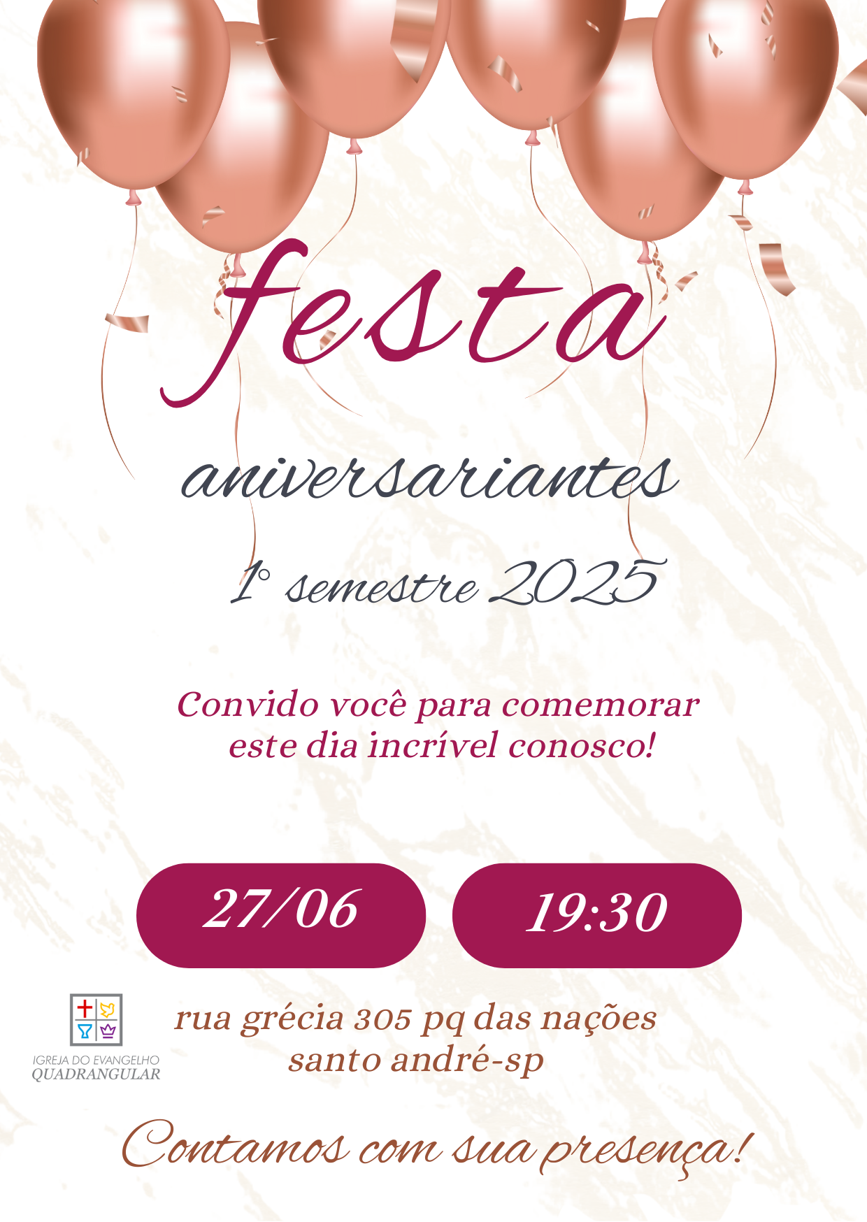 aniversariantes primeiro semestre 2025